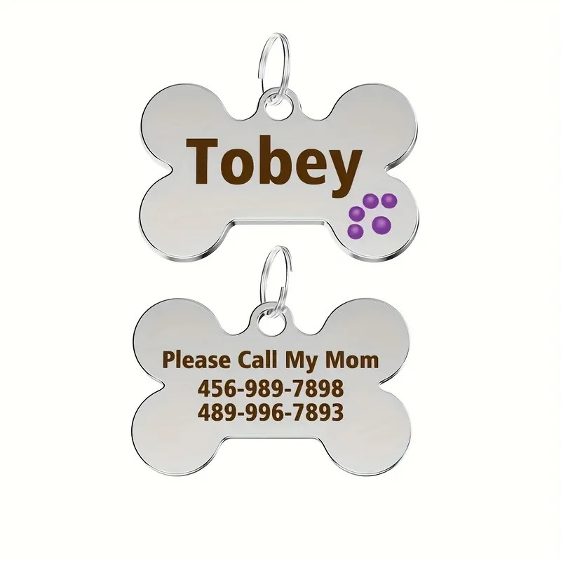 Custom Engraved Zinc Alloy Pet ID Tag Custom Pet Universal Tag Anti-Lost Design