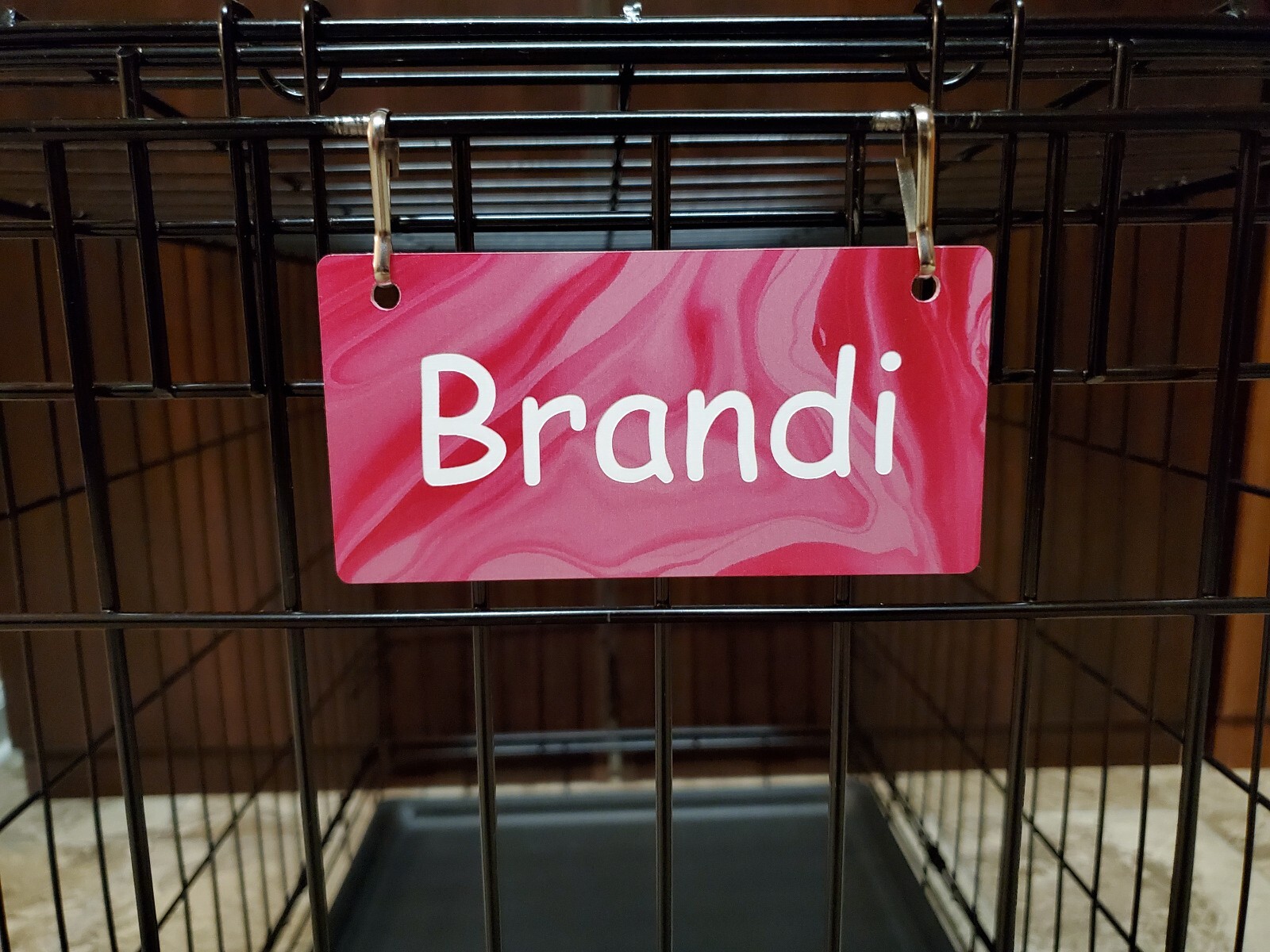 Black Marble Design Personalized 5″ x 2.5″ Dog Crate Tag