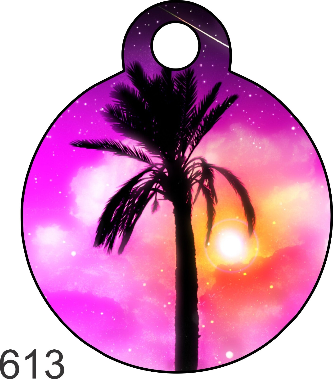 Pet Tag Personalized Pet ID tag for Dog and Cat ROUND Tag Unique cute Pink Heart