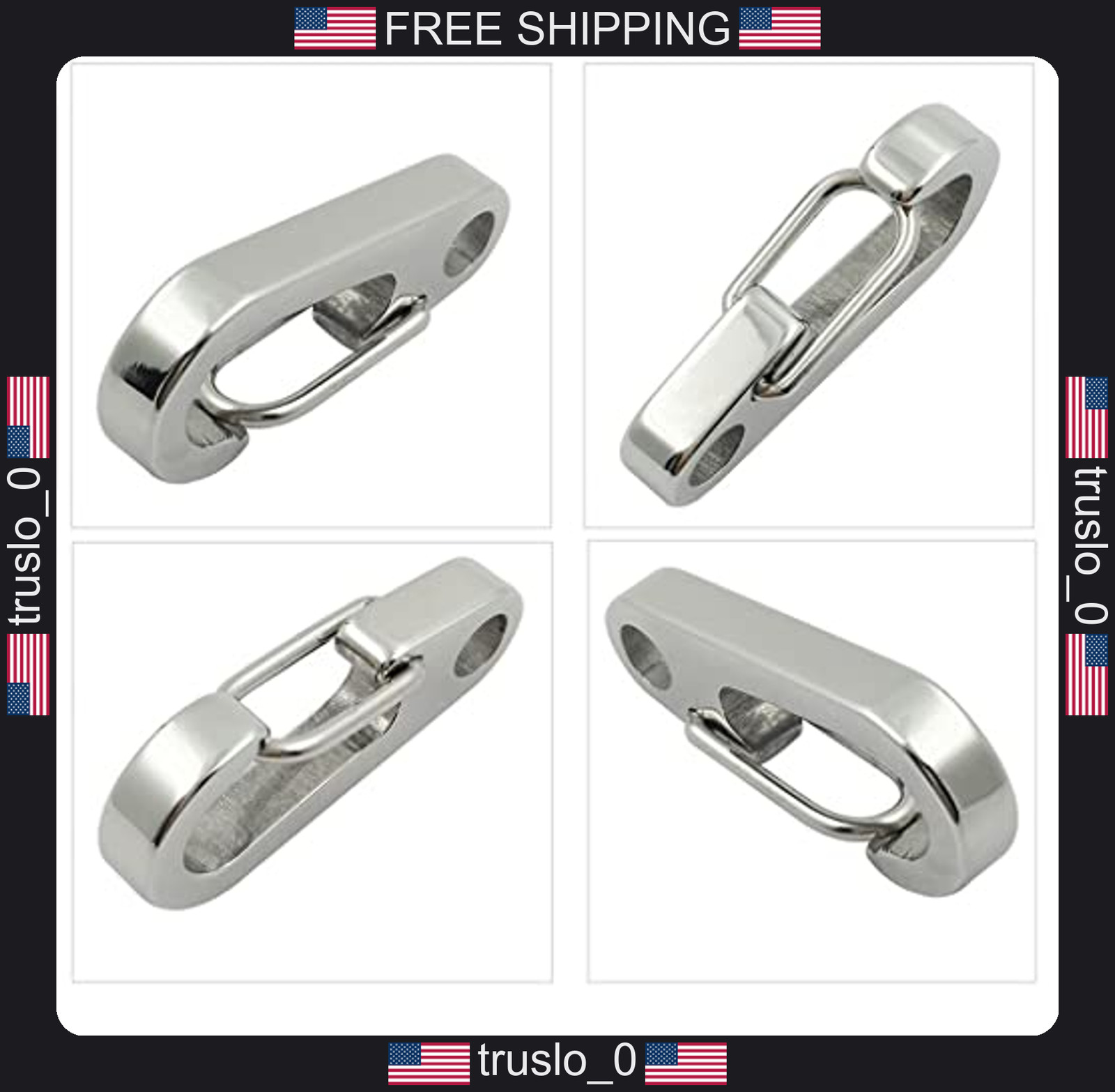 2 Pack Stainless Steel Pet Tag Clips for Small Dog Collars