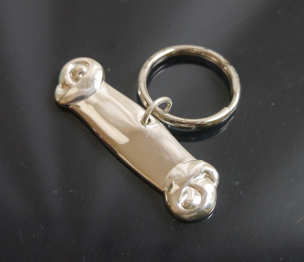 Tiffany & Co. Keychain Bone Dog Design Sterling Silver 925 Vintage