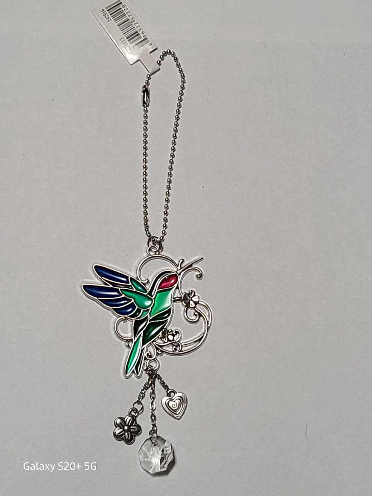 Car Charm -Hummingbird Stain glass look