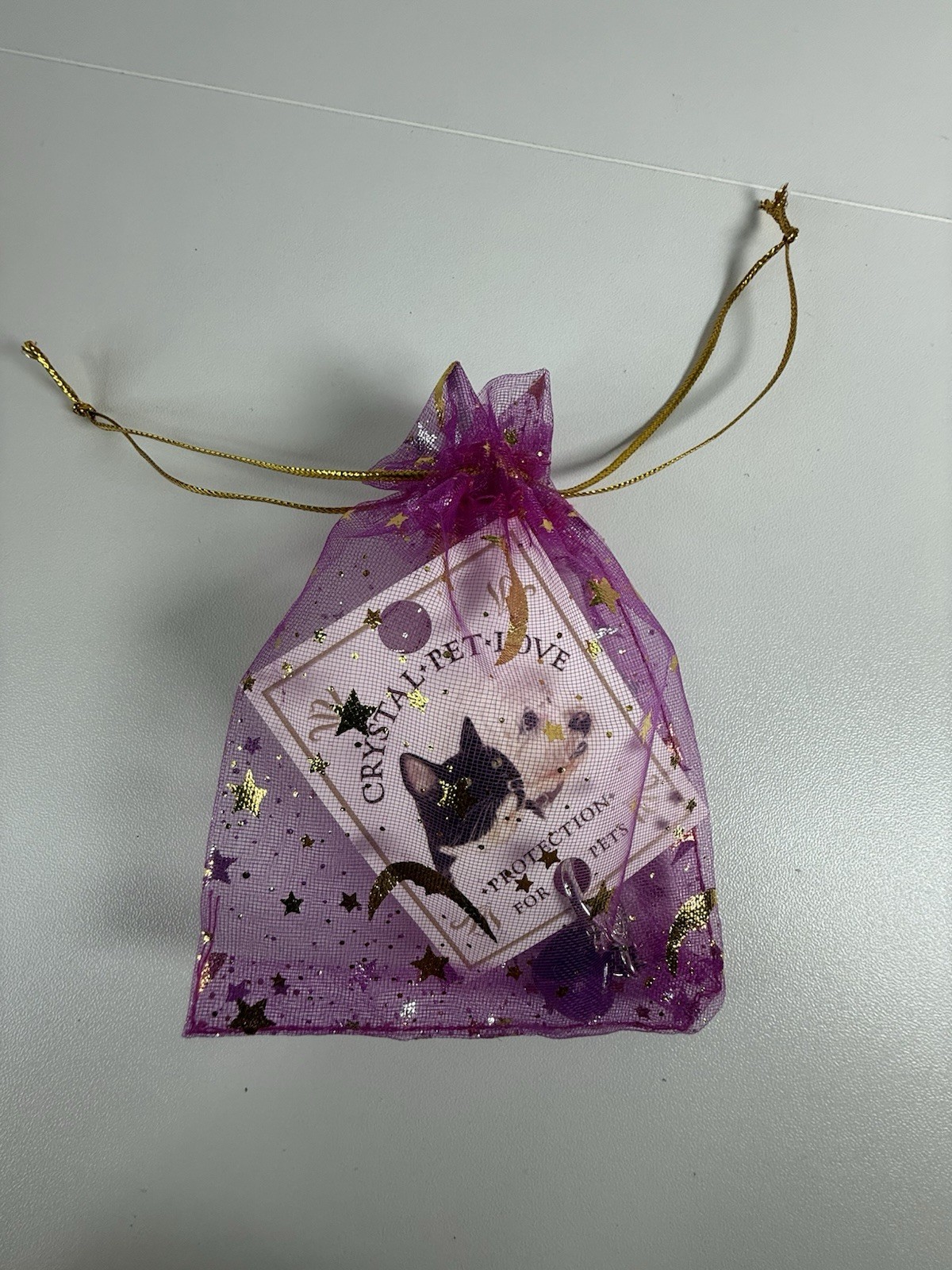 AMETHYST Pet Protection Collar Charm – Cat Dog Heart Shaped