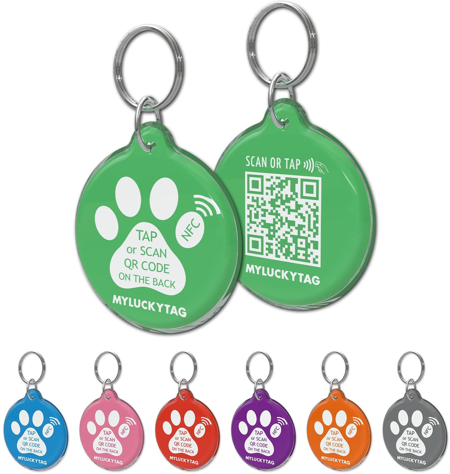 MYLUCKYTAG NFC and QR Code Smart Pet ID Tag Personalized Dog Cat Tag, Online …