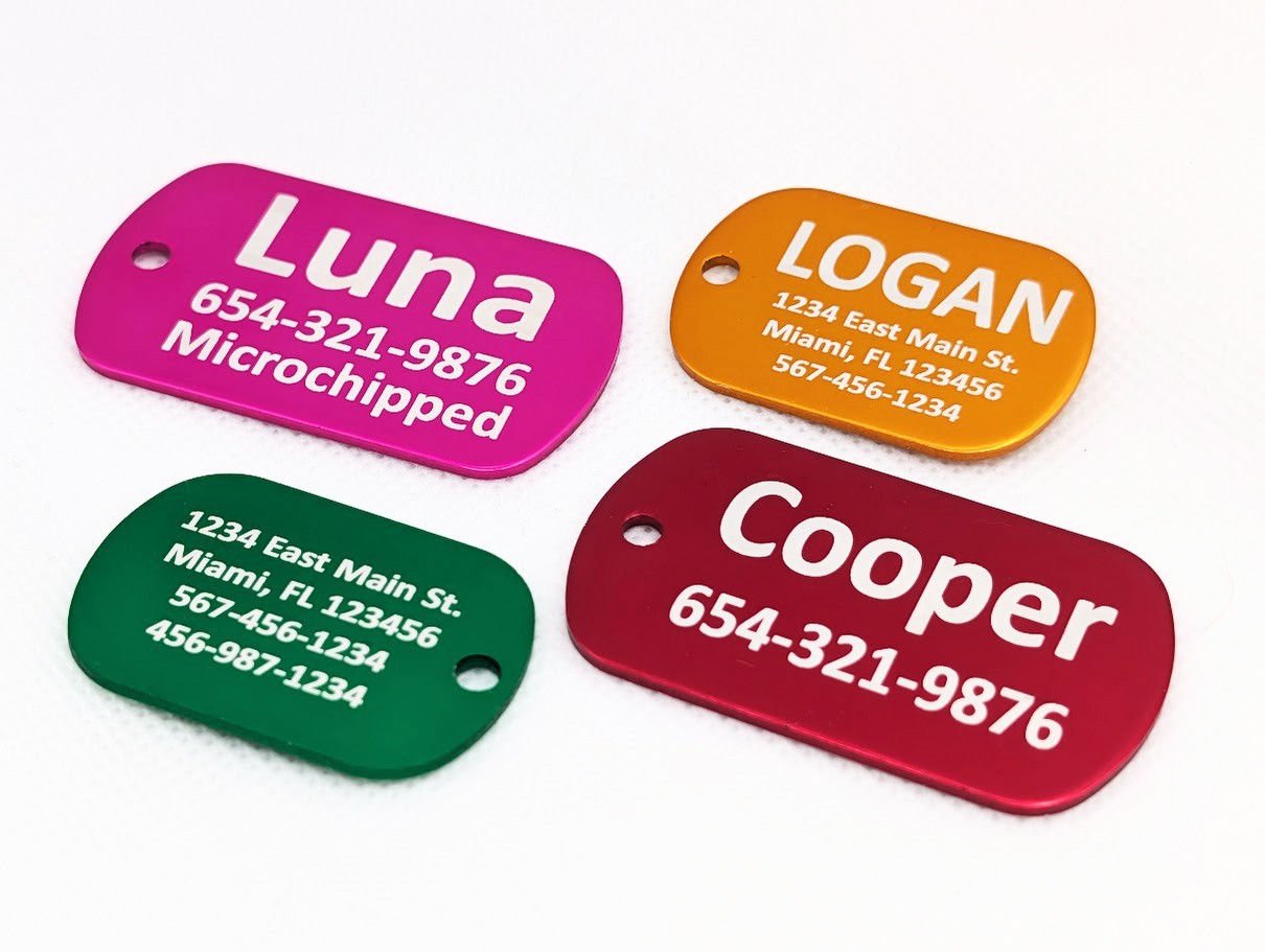 Custom Engraved Personalized Pet tags Double Side Military ID Dog Cat Tag