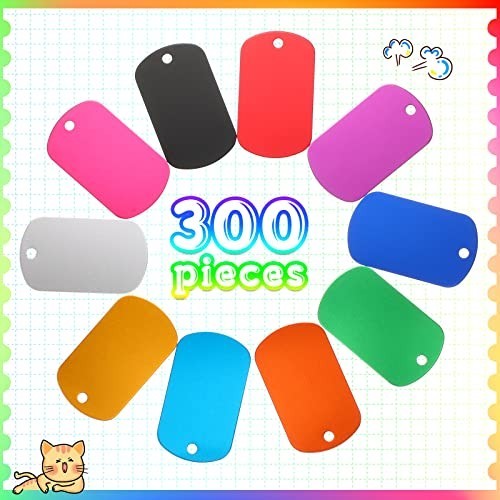 300 Aluminum Dog Tags – 300 Blank Discs for DIY Pet Tags, Metal Stamping, Multic