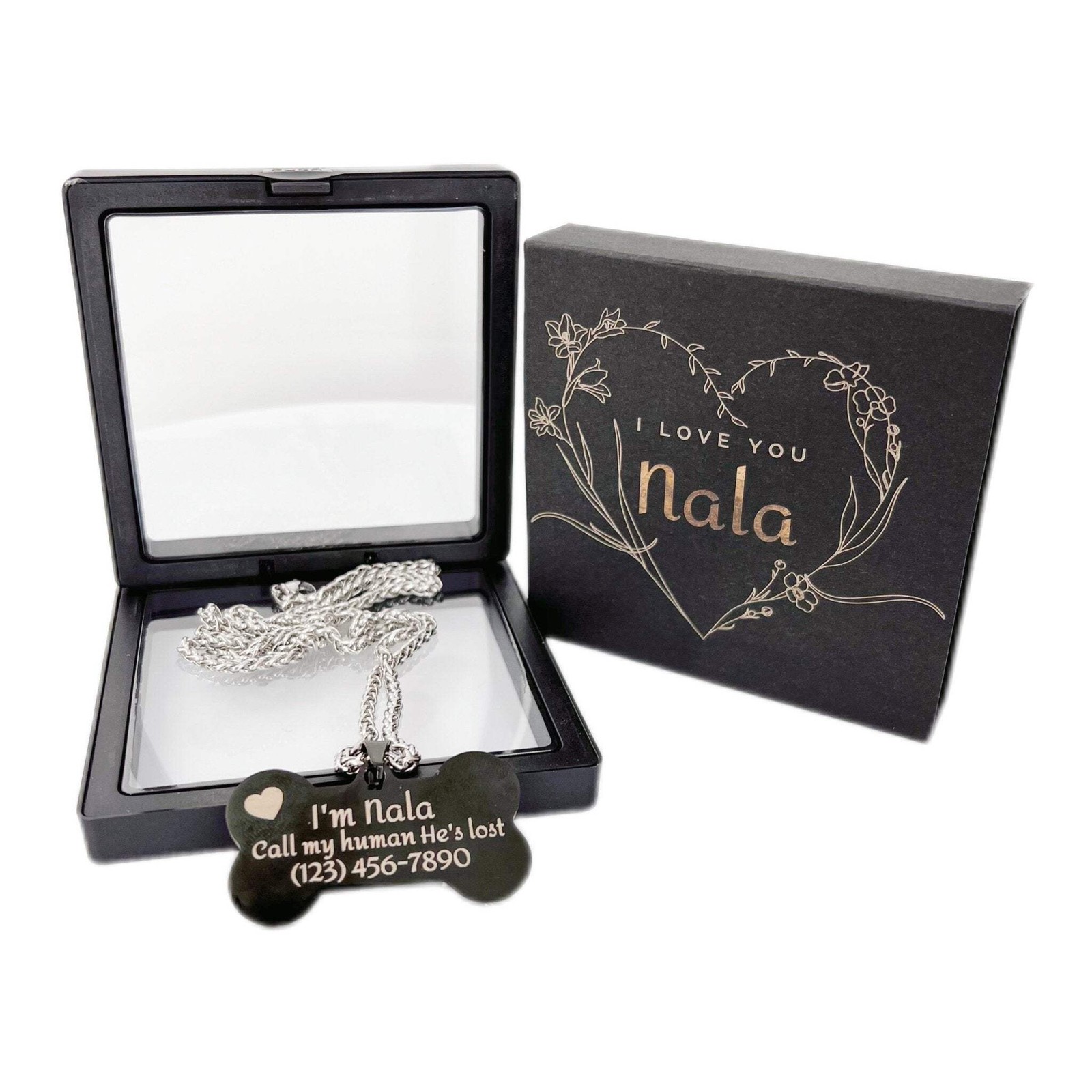 Personalized Bone Shaped Dog Tag – Stainless Steel Pet ID