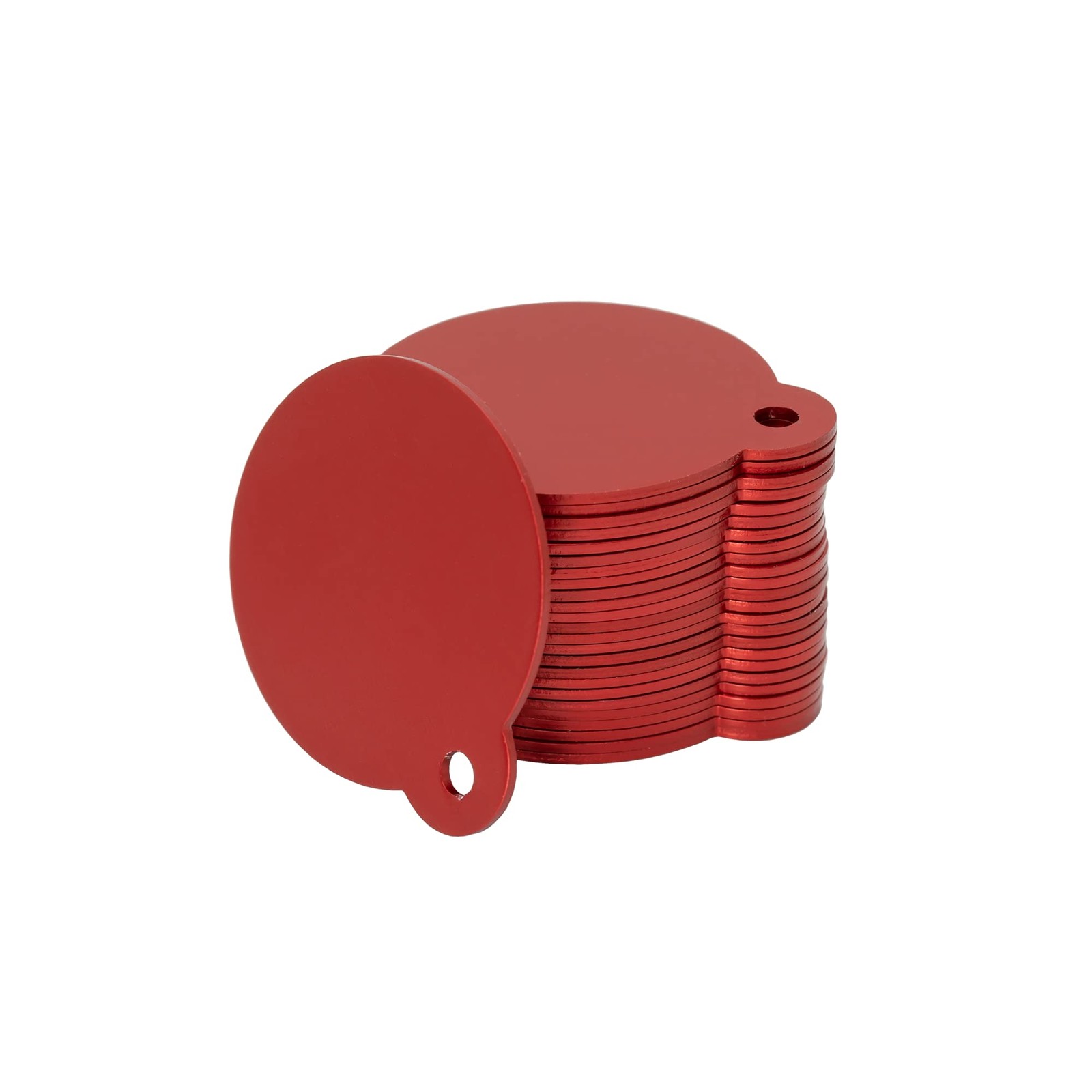 25 Pack Red Round Aluminum Laser Engraving Stamping Blanks Tags 1.24″ Gear