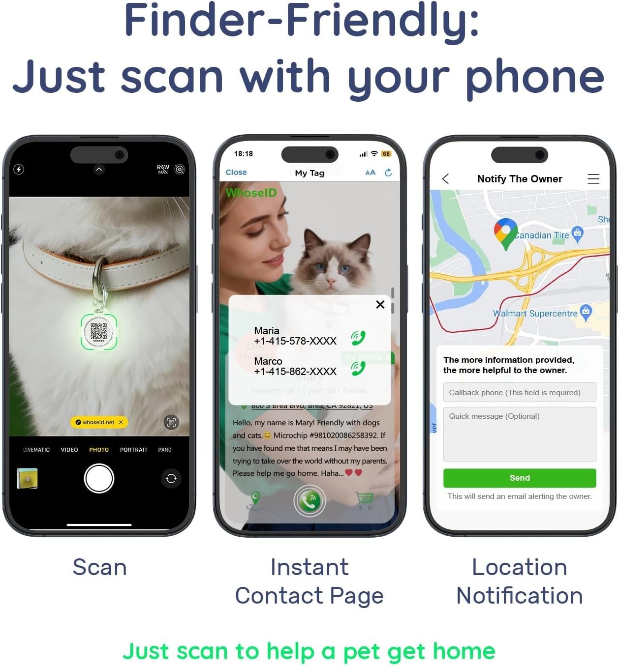 QR Code Dog Tag and Cat Tag, Scan to Reunite Faster, Waterproof and Durable, …