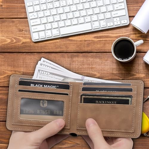 THTCSQ To My Son Gifts,Leather Wallet for Men,Engraved Wherever you Son