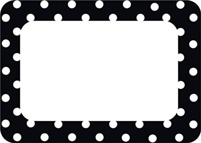 Black Polka Dots Name Tags (TCR5538)