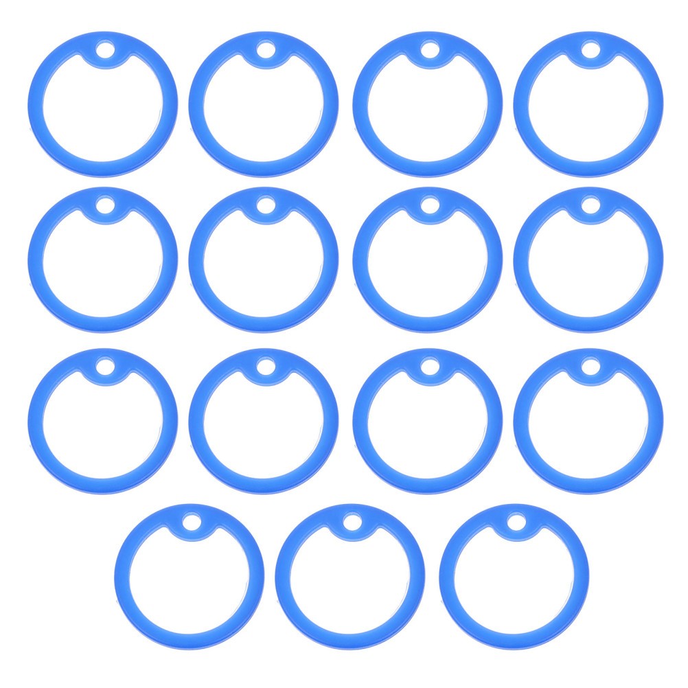 15Pcs Flexible Silicone Dog Tag Silencers for Pet Accessories Blue
