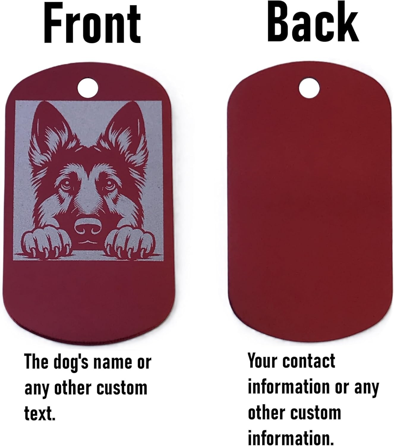Military Style Customized German Shepherd Dog ID Tag – Name Tag for Pet Collar
