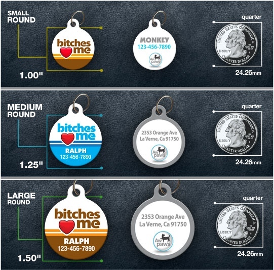 Bitches Love Me – Pet ID Tag – Custom Personalized Funny ID Tag