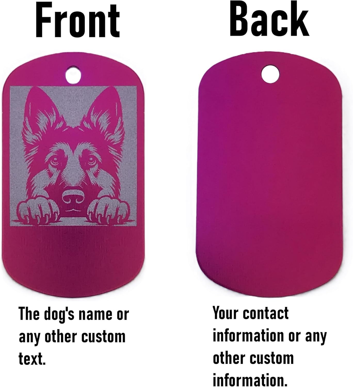 Military Style Customized German Shepherd Dog ID Tag – Name Tag for Pet Collar