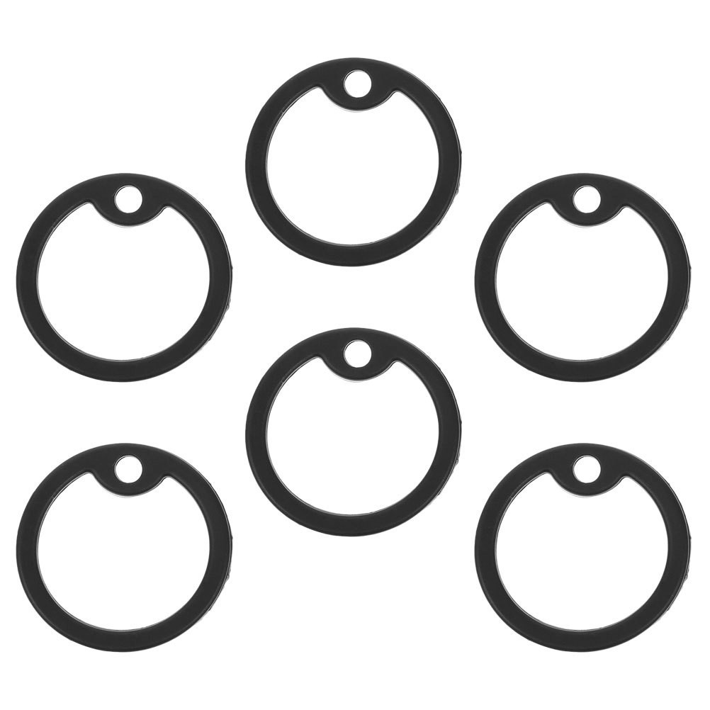 6Pcs Reusable Silicone Military Dog Tag Silencers for Pets Black