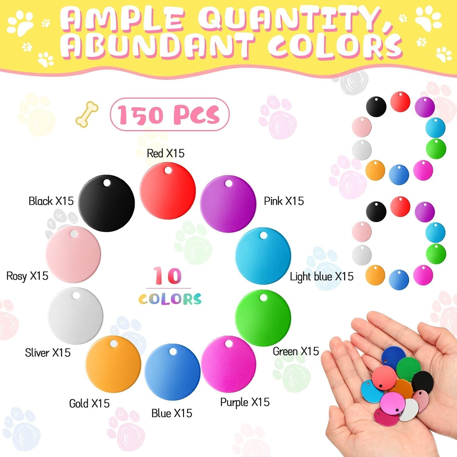 100 Pcs Blank Dog Pet Tags Bulk for Engraving 25 mm Aluminum Round Discs Smoo…