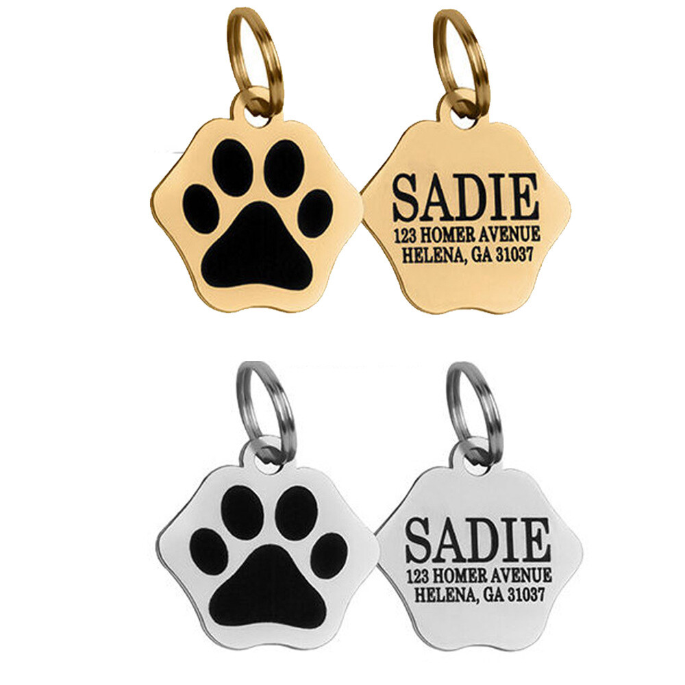 Pet ID Dog cat tag personalized engraving anti loss collar pendant double-sided