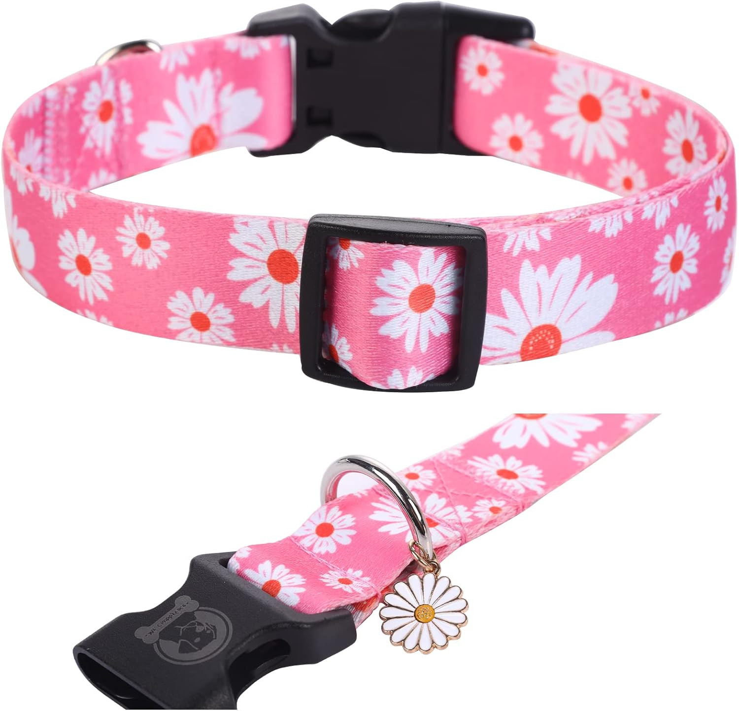 Flower Daisy Dog Collar Spring Floral Soft Adjustable Pet Boy Girl Collar for Sm