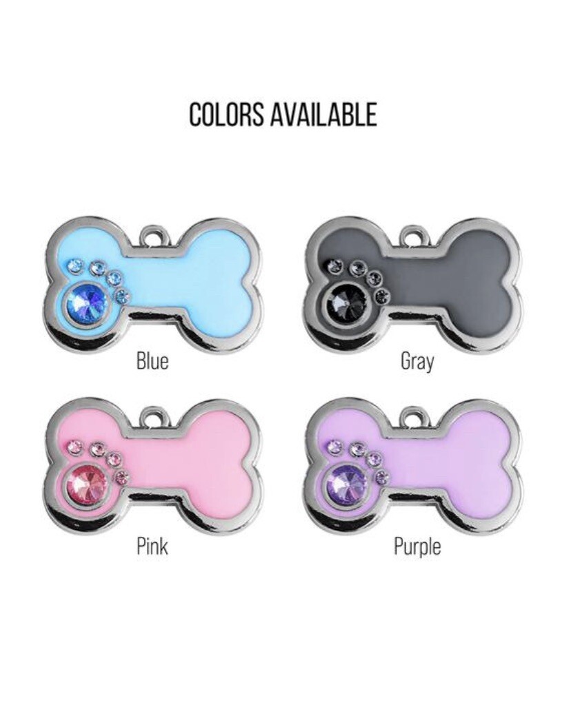 Glitter Bone Personalized Dog Tag Small Dogs Puppy Puppy ID Name Engraved Tags