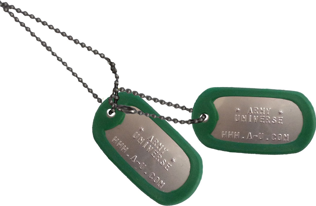 US Military Dog Tag Set ID Matte Metal ID Dog Tags Necklace Complete Set