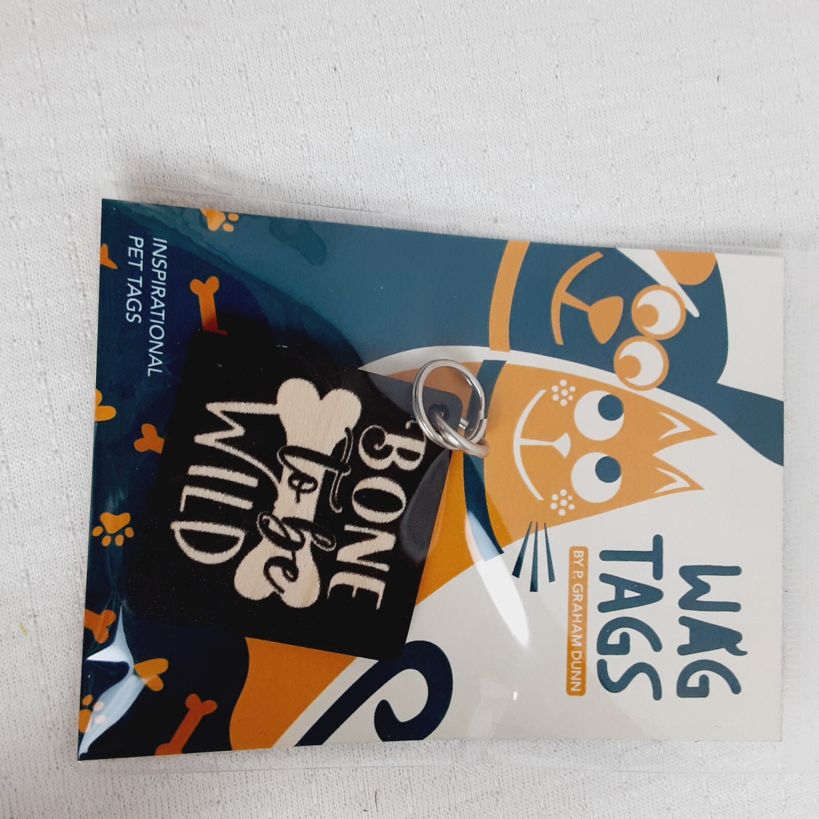 P Graham Dunn WAG TAGS Pet Collar Charms Wooden Square 1.5″ Wild, Cuddle Buddy