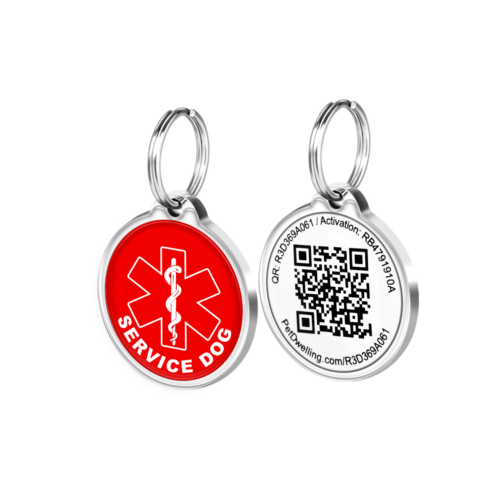 PetDwelling Service Dog ID QR Tag w/Online Profile/Email Alert/Scan GPS Location