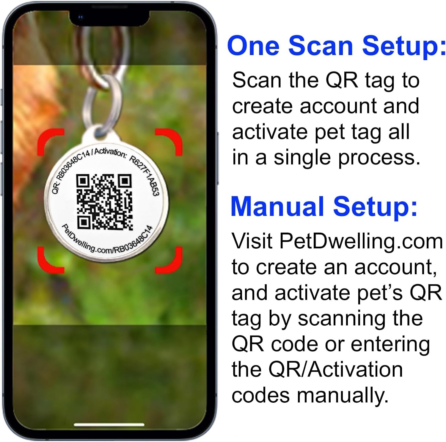 QR Pet Tag for Dogs & Cats – Instant Recovery Alerts & Online Profile Pink Paw