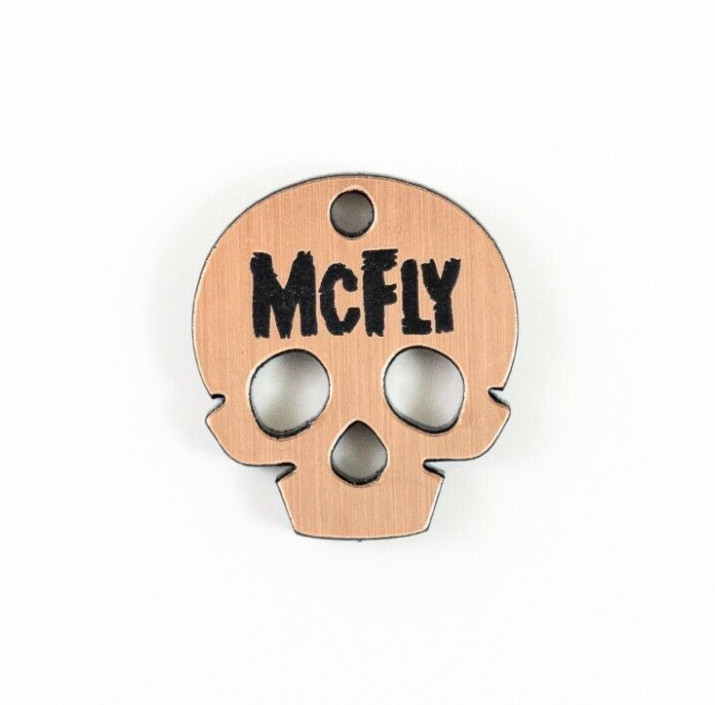 Copper Skull Personalized Dog Cat Pet ID Skull Charm Keychain Collar Human Tag