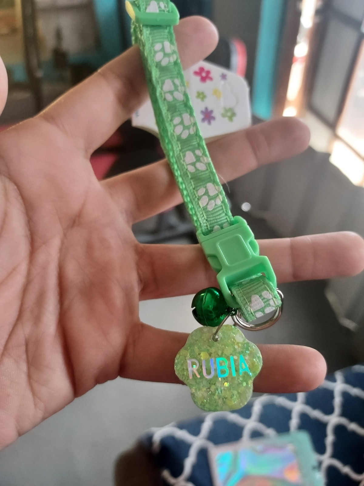 Collar personalizado para mascotas glitter