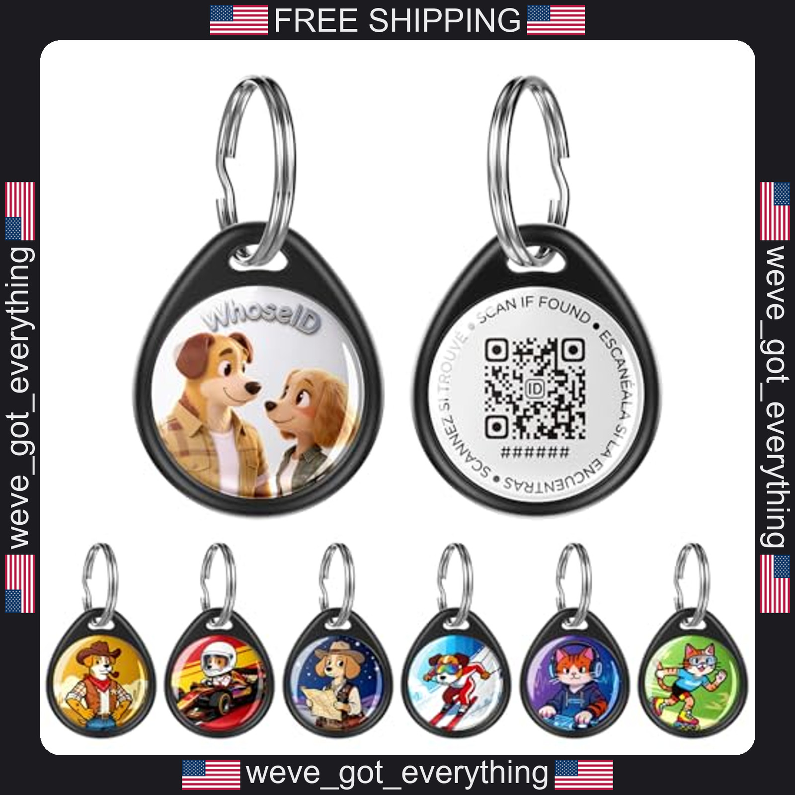 Qr Code Dog Tag and Cat Tag, Scan to Reunite Faster, Waterproof and Durable,