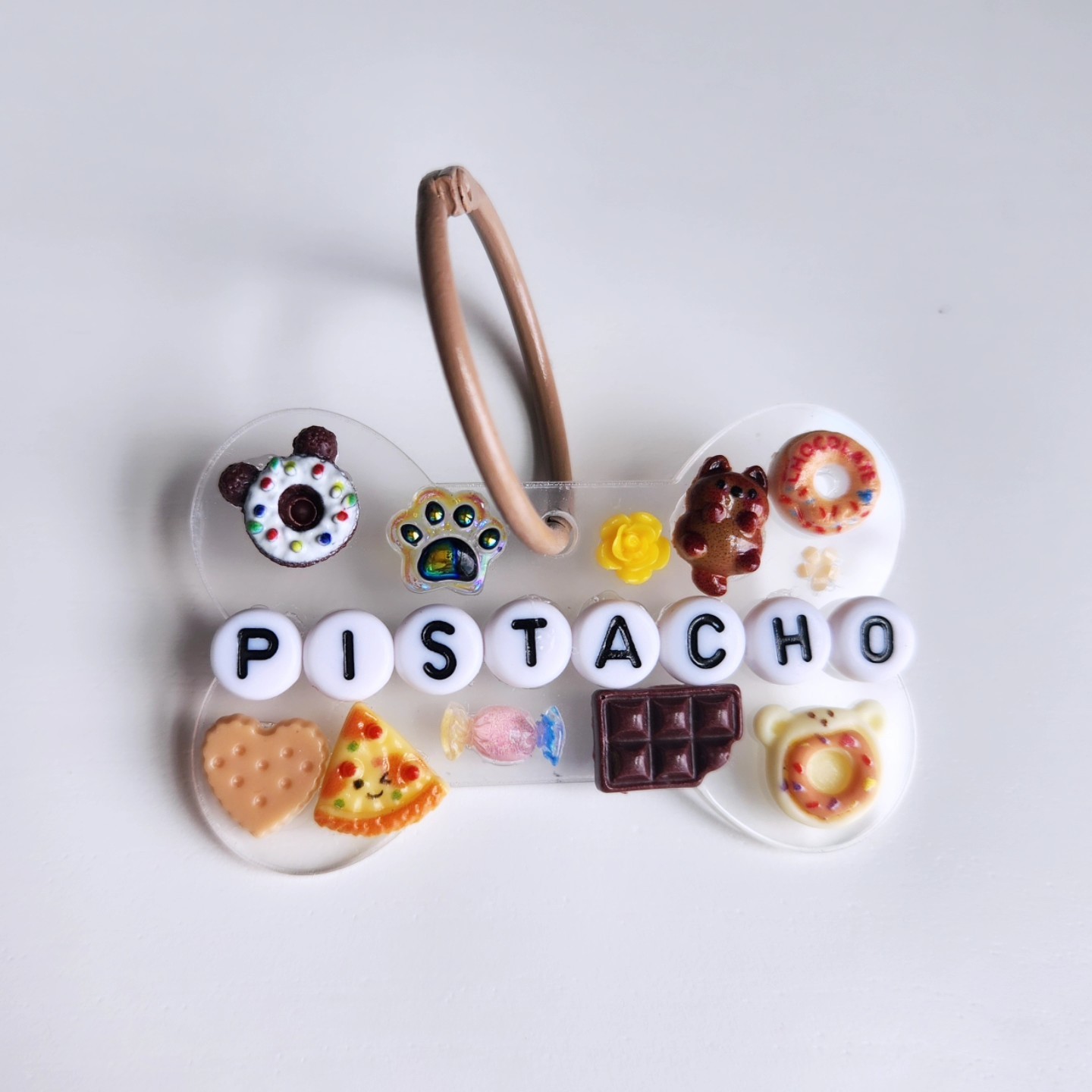 Personalized Name Dog Tag Keychain Acrylic Bone Shaped Tag Name Beads Charms
