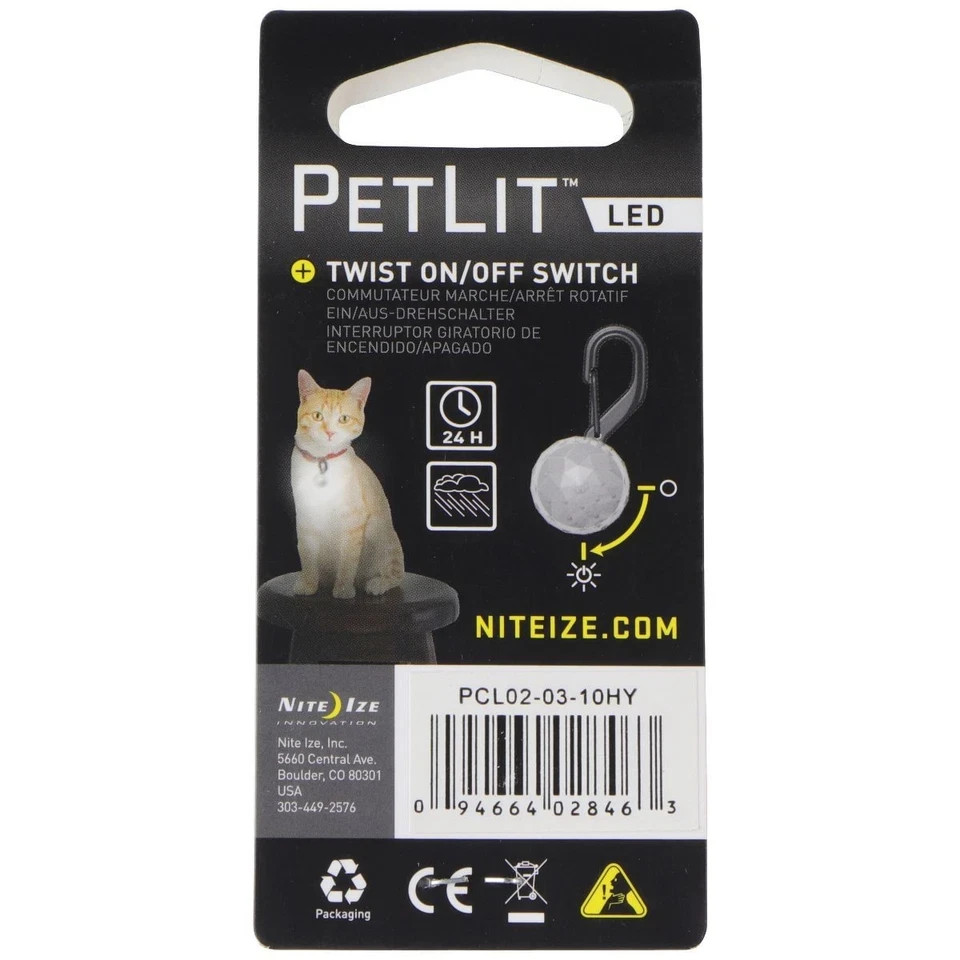 Nite Ize PetLit LED Collar Light – Pet Collar LED Light – Easy Twist On/Off -NEW