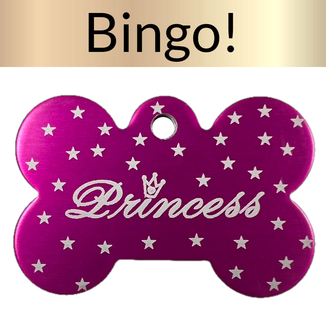 Custom Engraved Dog Tags Personalized Dog Collar Pet Tags Engraved PINK PRINCESS