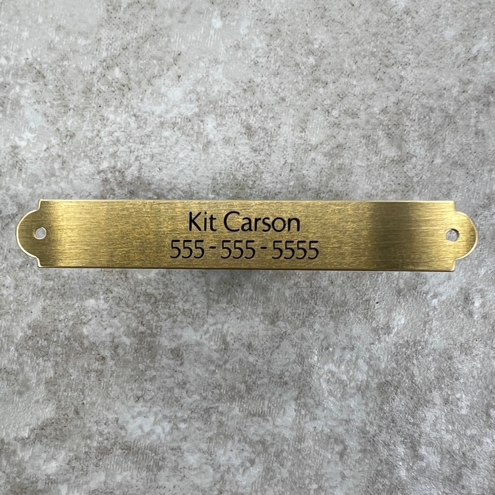 Custom Engraved Tags Personalized NAME PLATE Tags ID STAINED BRUSHED BRASS MINI