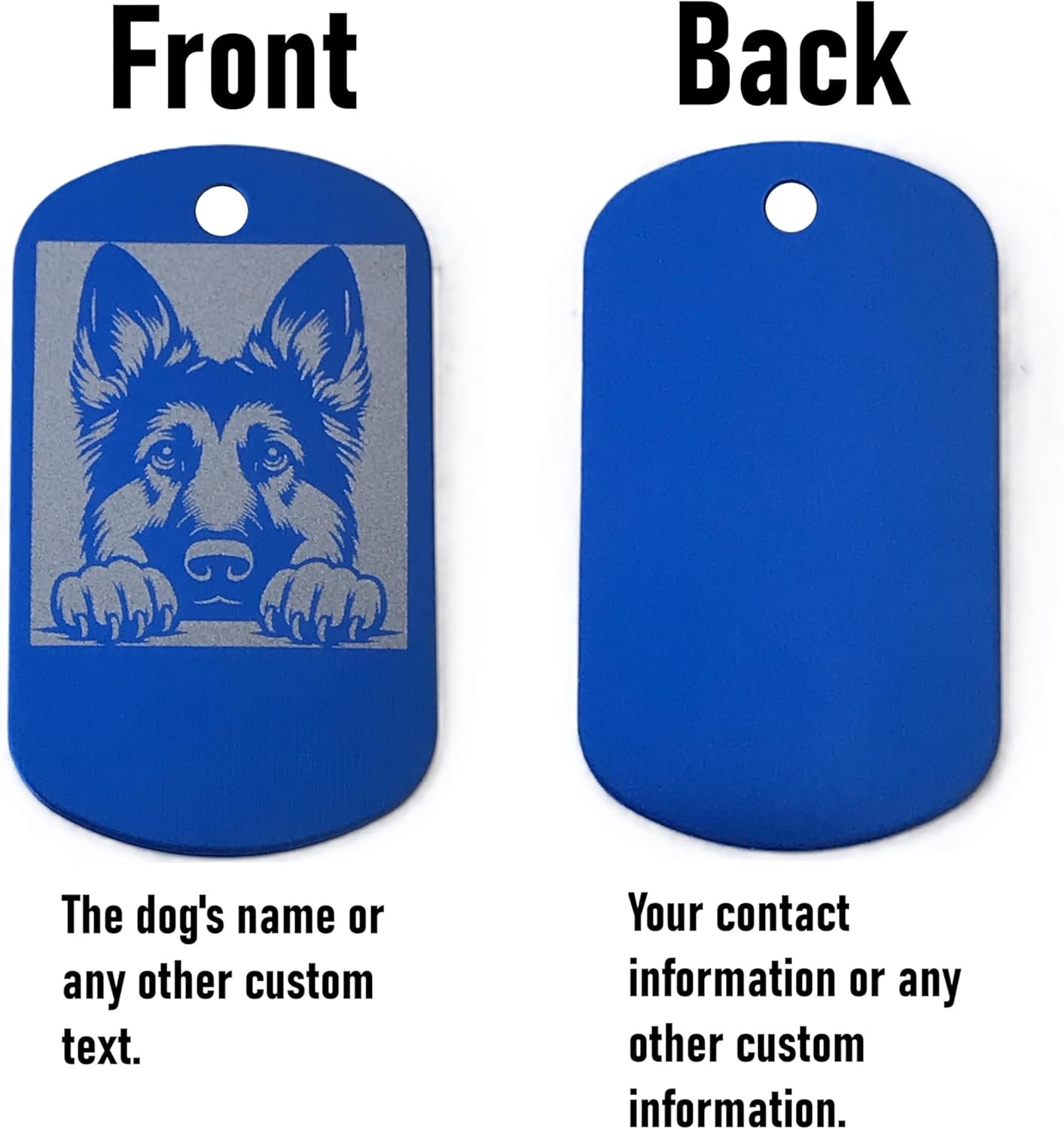 Military Style Customized German Shepherd Dog ID Tag – Name Tag for Pet Collar