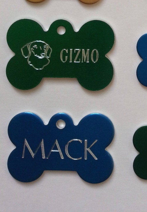 CUSTOM ENGRAVED DOG PET TAG SINGLE SIDE PERSONALIZED ID DOG CAT CHARM TAGS