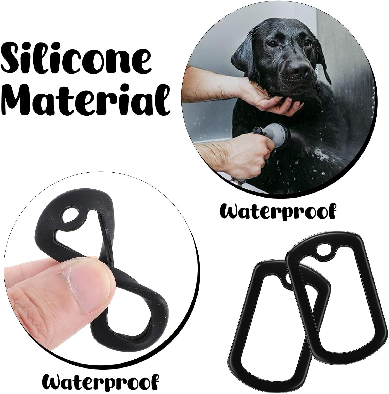 40Pcs Dog Tag Silencers,Silicone Dog Silencers,Black Army Dog Tags for Authentic