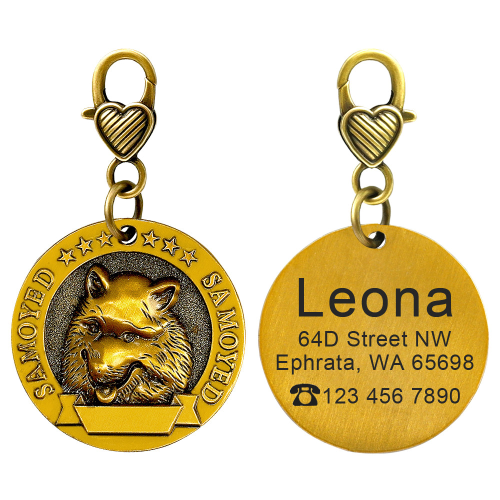 3D Dog ID Tags Engraved Personalized Metal Pet Custom Puppy Cat Name Tags Collar
