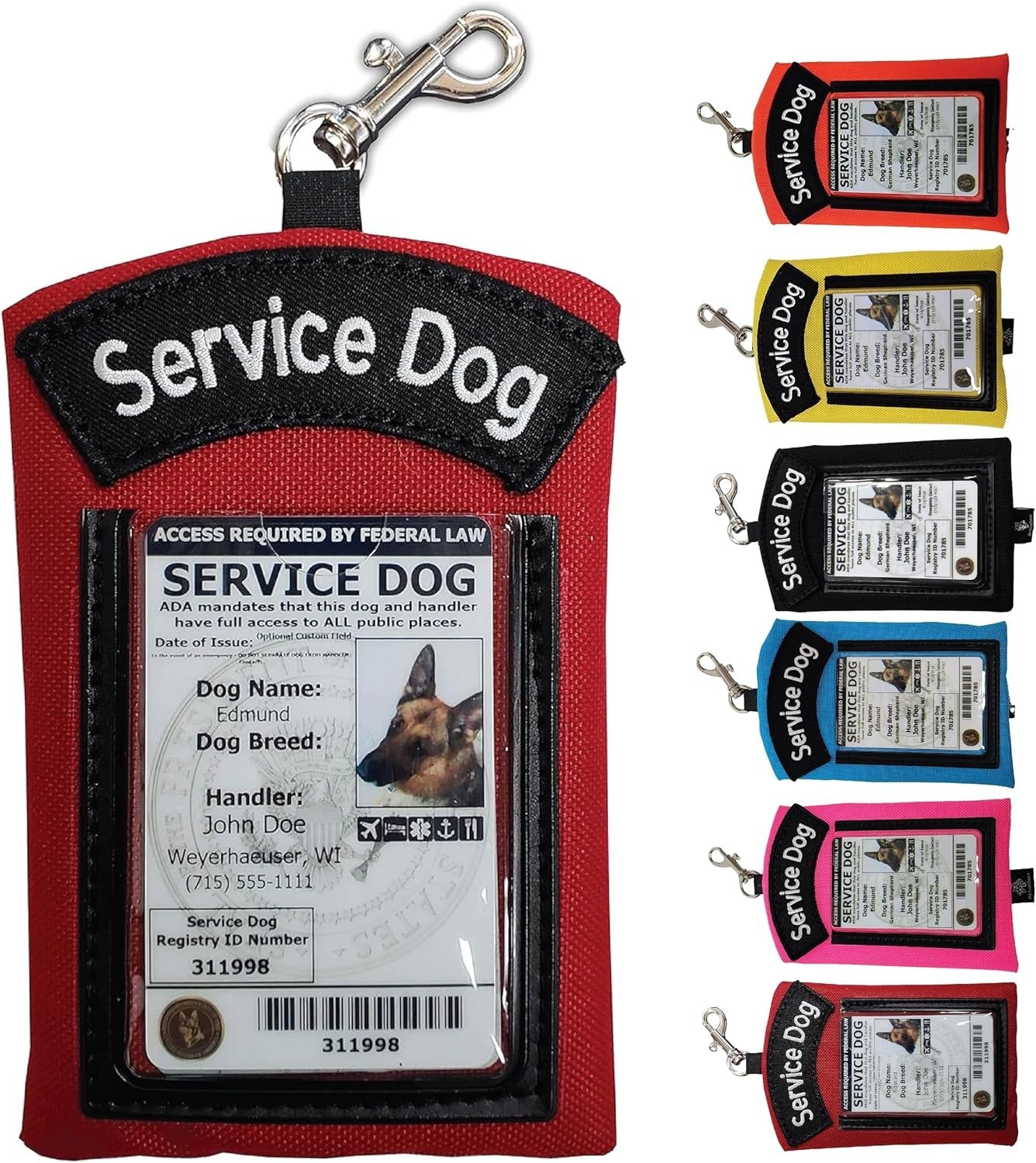 ActiveDogs Service Dog ID Card Pouch – Clip On Identification Badge Display T…