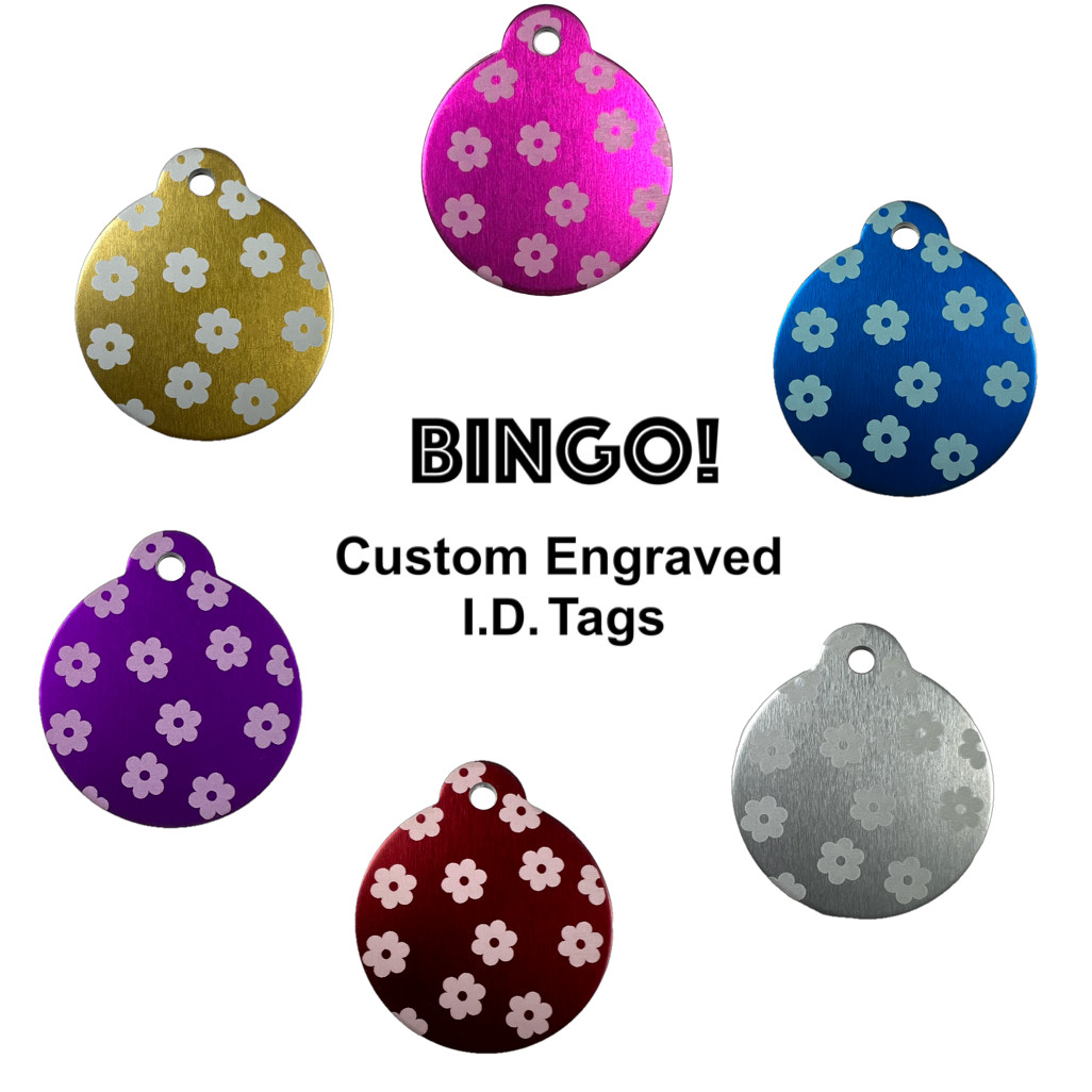 Custom Engraved Dog Tags Personalized Dog Collar Pet Tags Engraved Pet ID FLOWER
