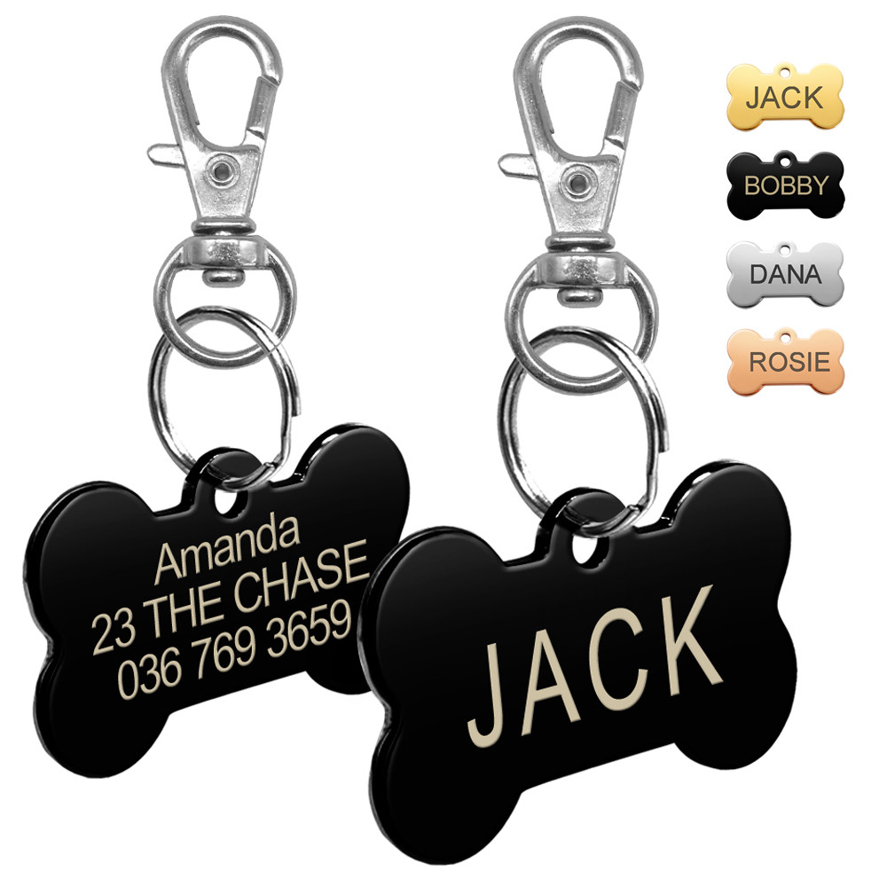 Double Sides Custom Personalized Dog ID Tags Name Phone Address Engrave for FREE