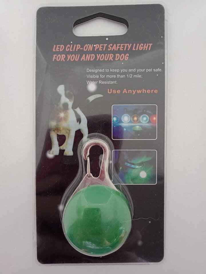 Dog safety light round green