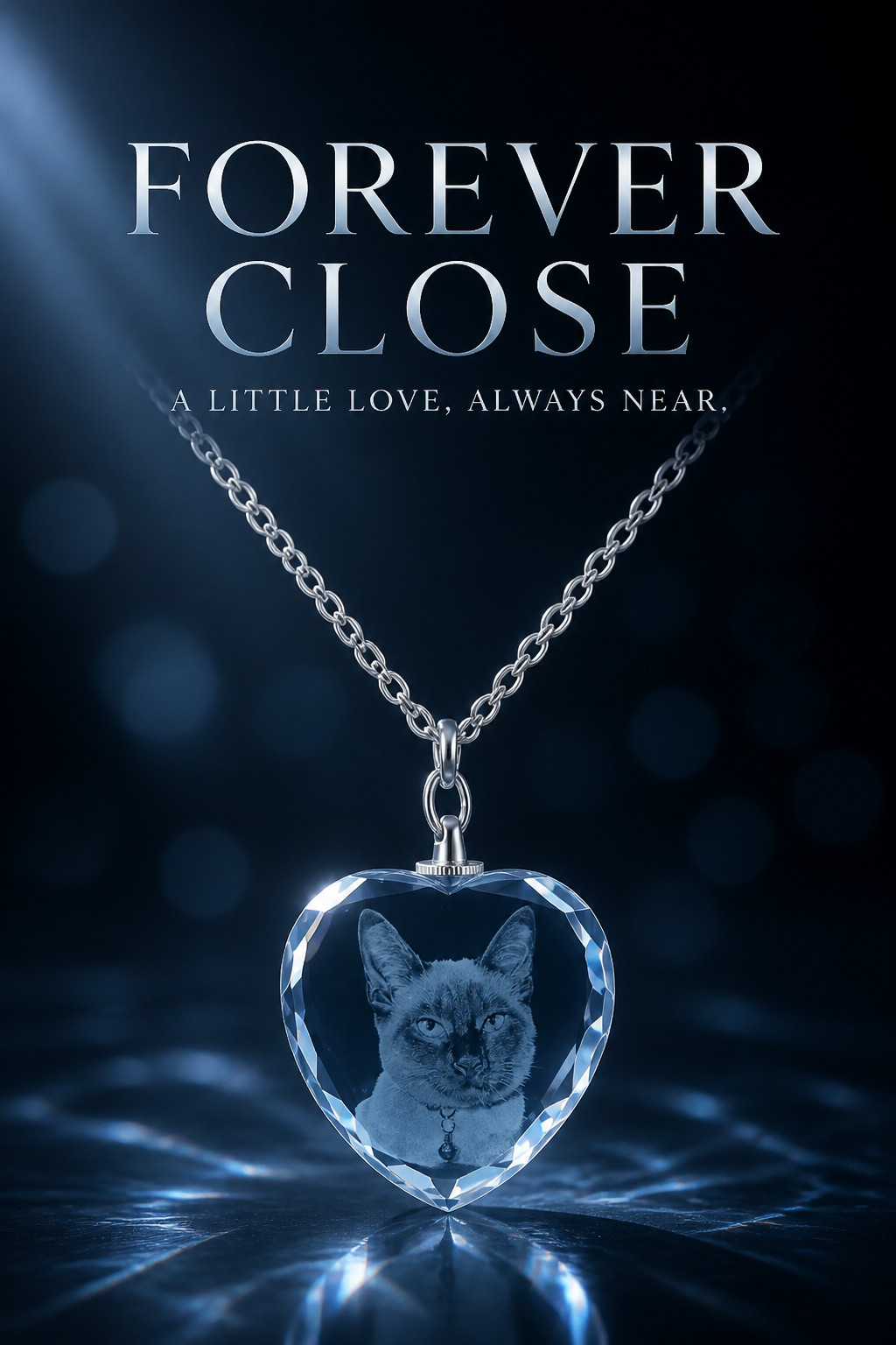 Crystal engraved with your pet photo Free LED light base