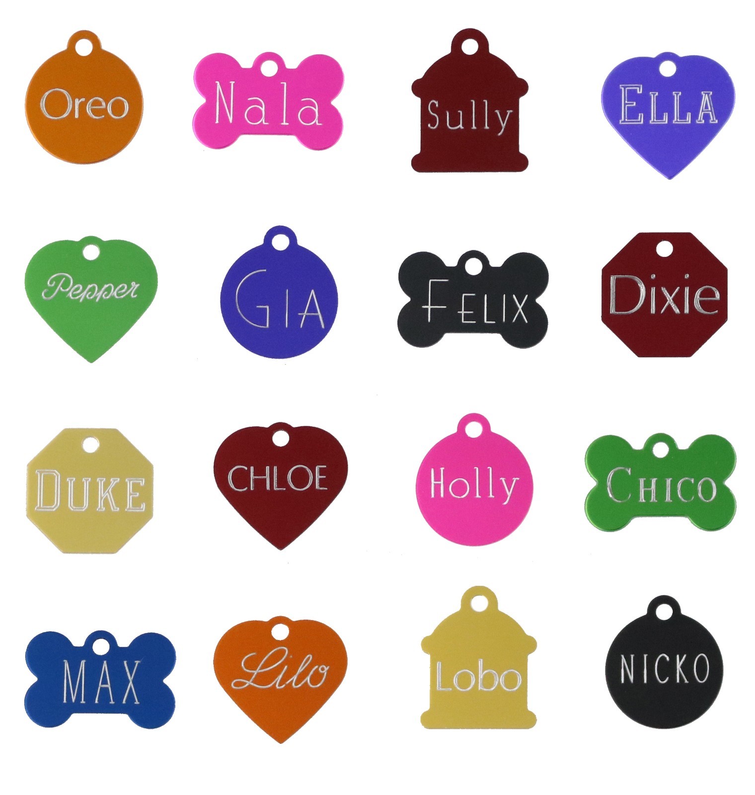 CUSTOM ENGRAVED PET ID TAG Personalized IDENTIFICATION Charm Tags for Cat or Dog