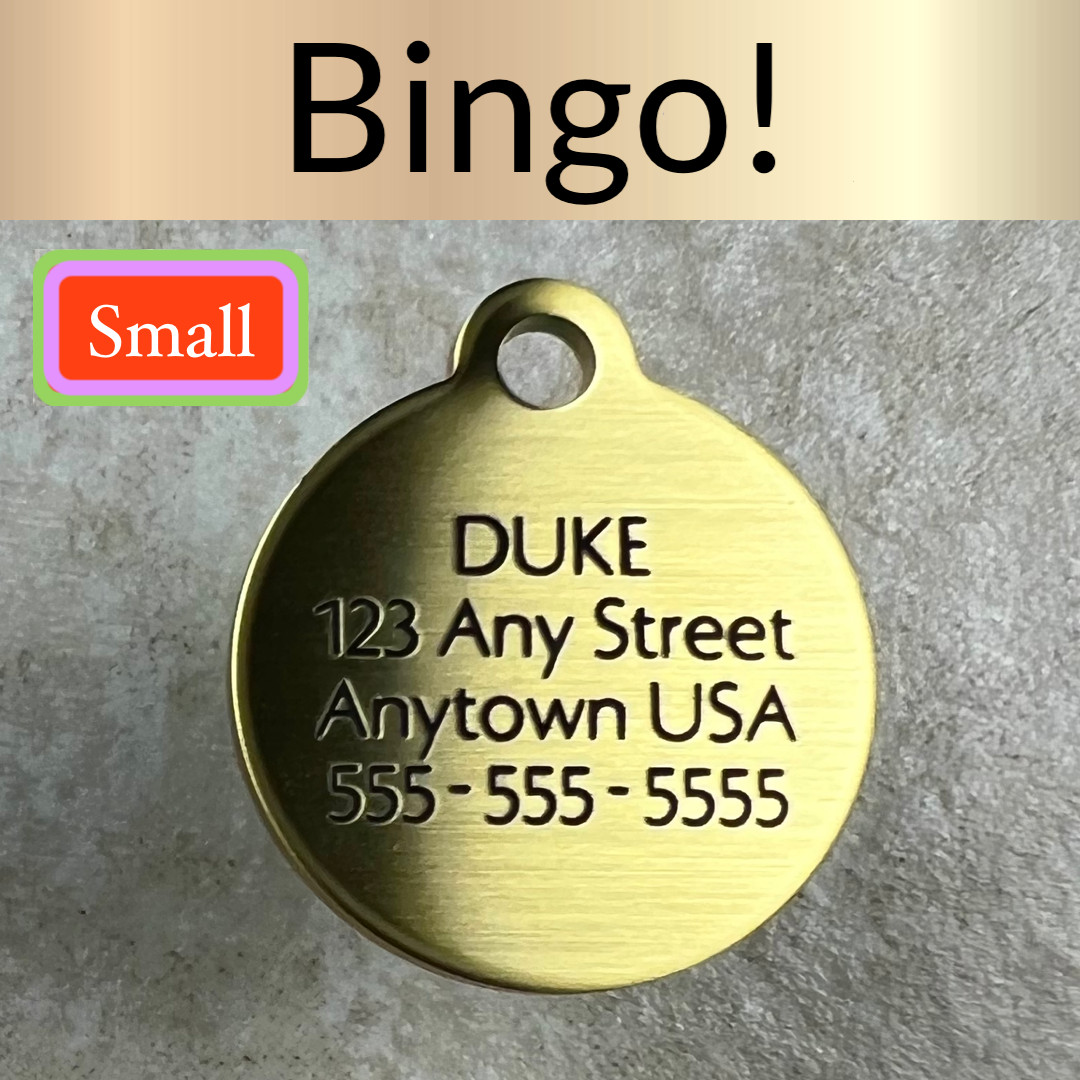 Custom Engraved Dog Tags Personalized Dog Collar PET TAGS Engraved SMALL BRASS