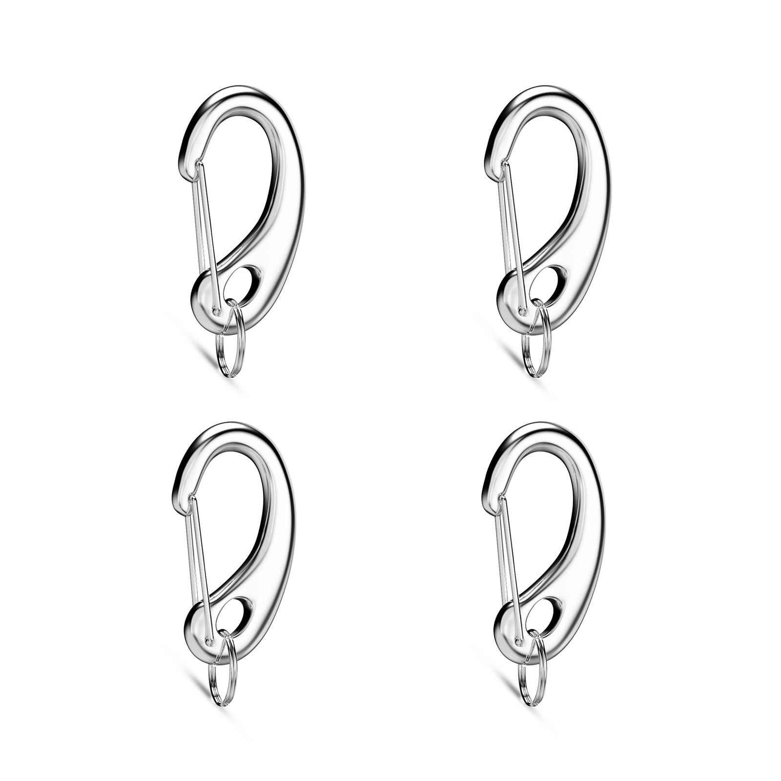 4 PCS Stainless Steel Dog Tag Quick Clip Combo Standard Pet Tag Holder