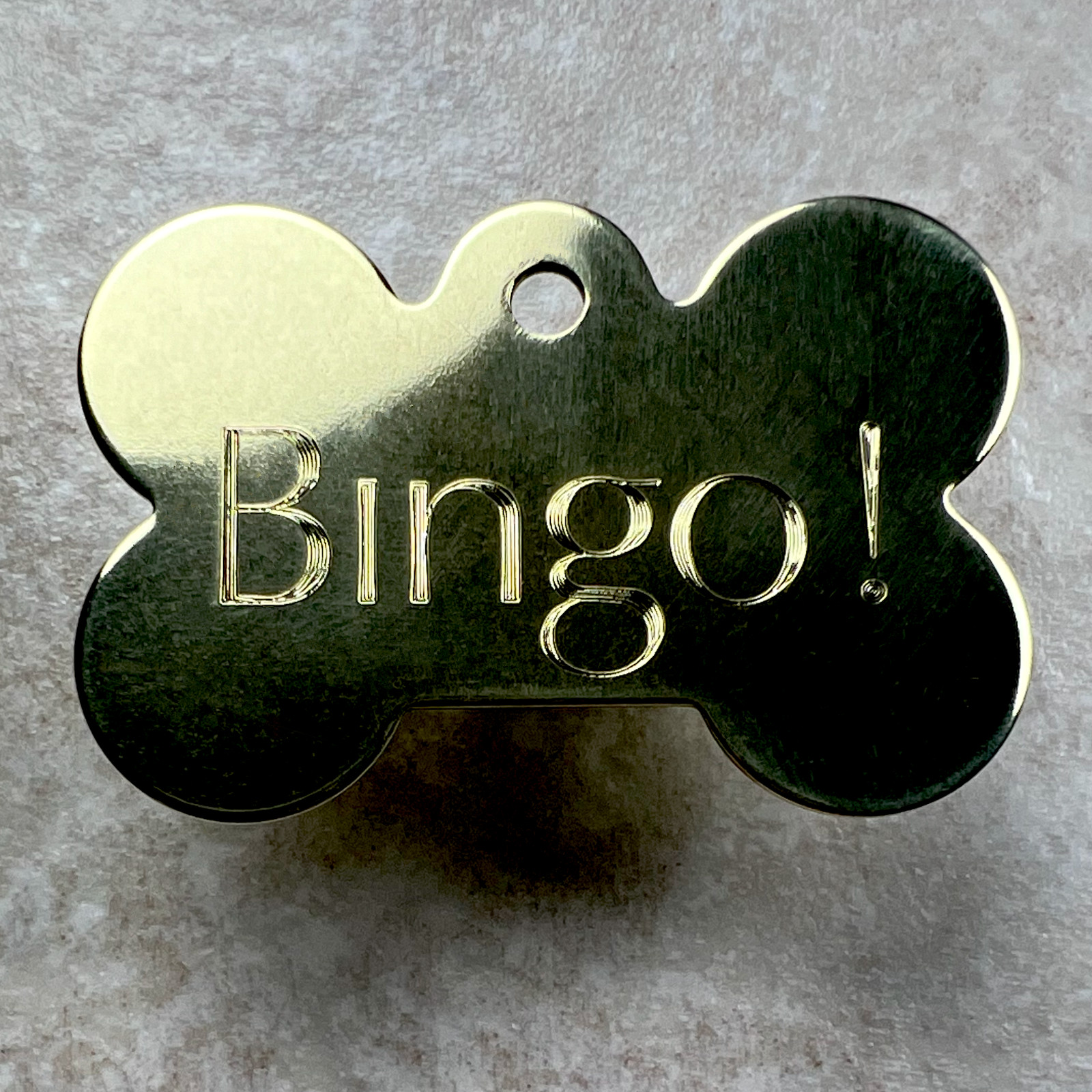 Custom Engraved Dog Tags Personalized Dog Collar Pet Bone Tag BRASS EXTRA LARGE