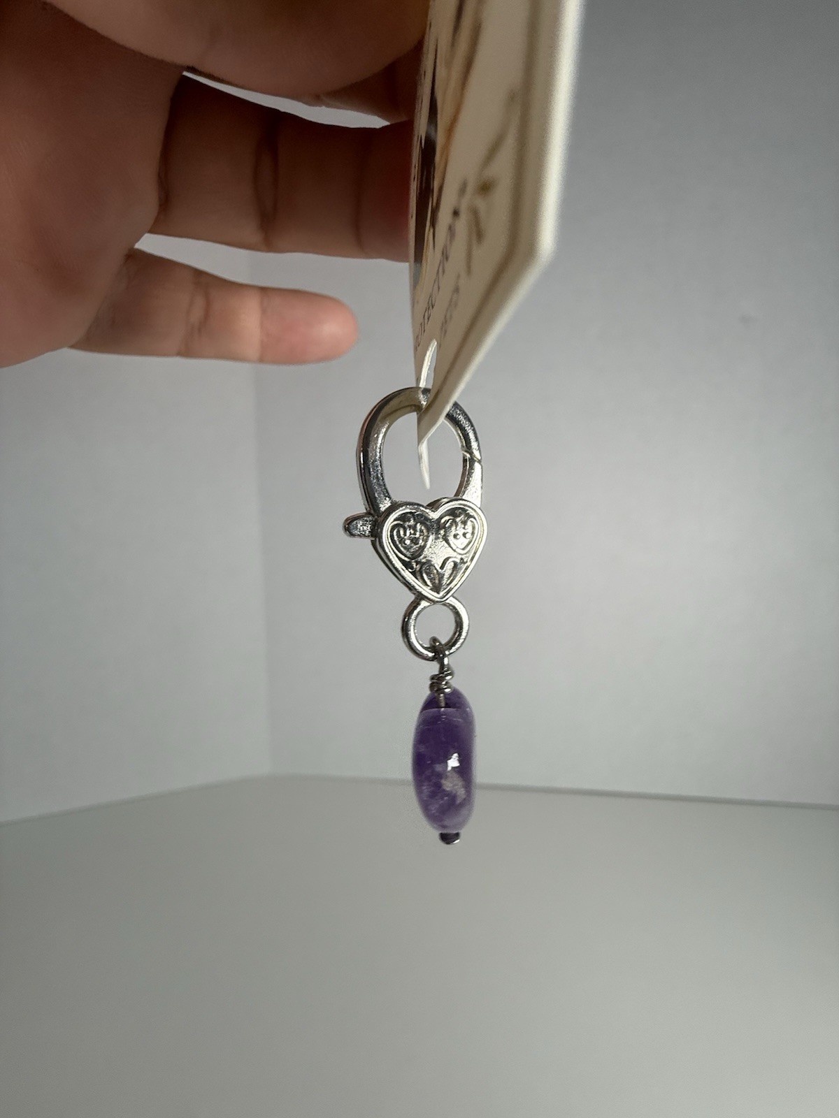 AMETHYST Pet Protection Collar Charm – Cat Dog Heart Shaped