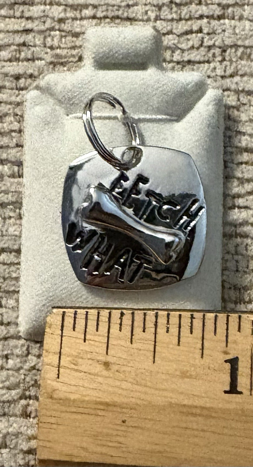 Fetch What? Silver Metal Dog Collar Tag Charm NEW